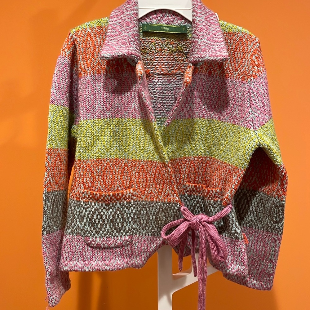 Oilily jacquard striped knit cardigan 115 girls 5